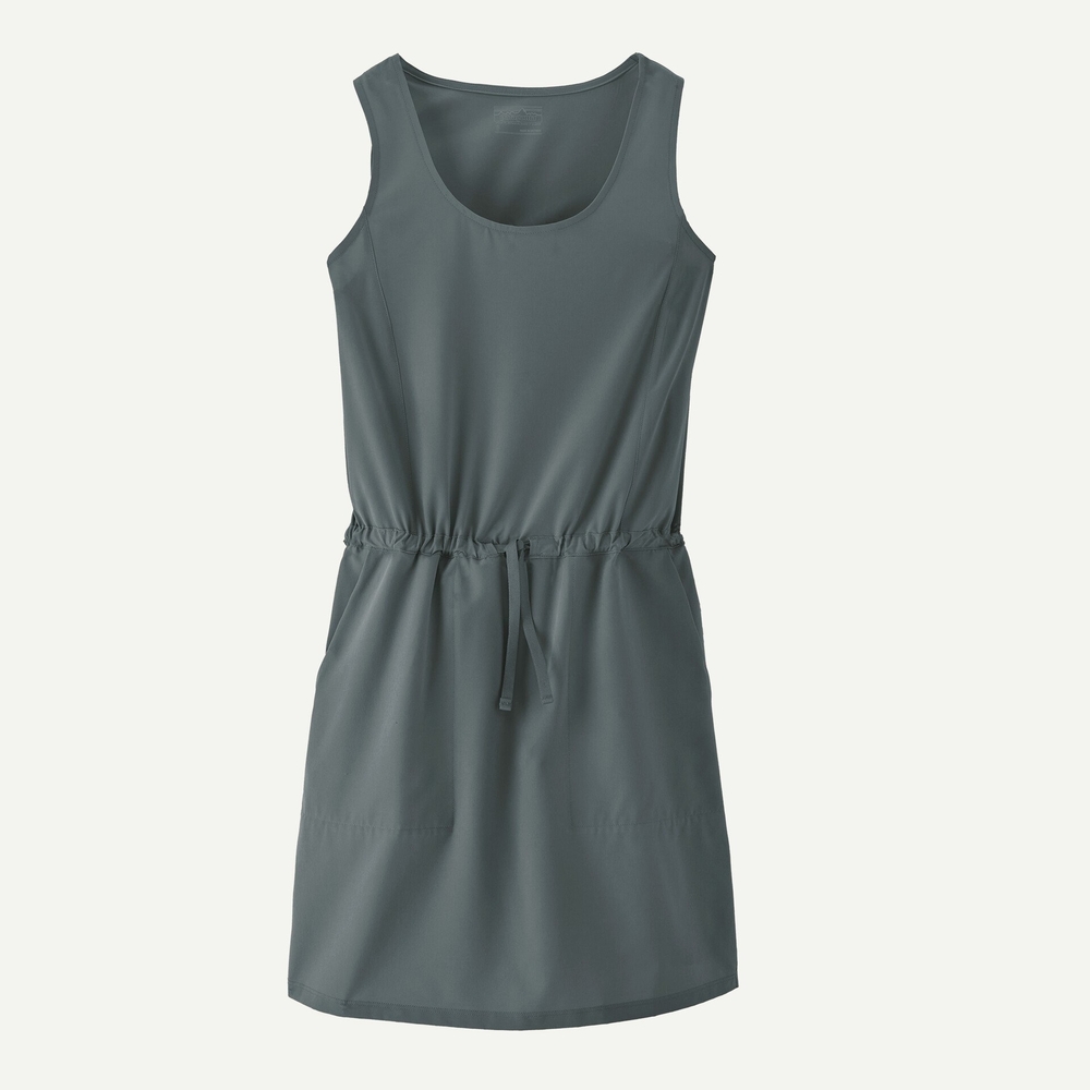 Patagonia NWT Women's Slate Blue-Grey Sleeveless Drawstring Mini Dress